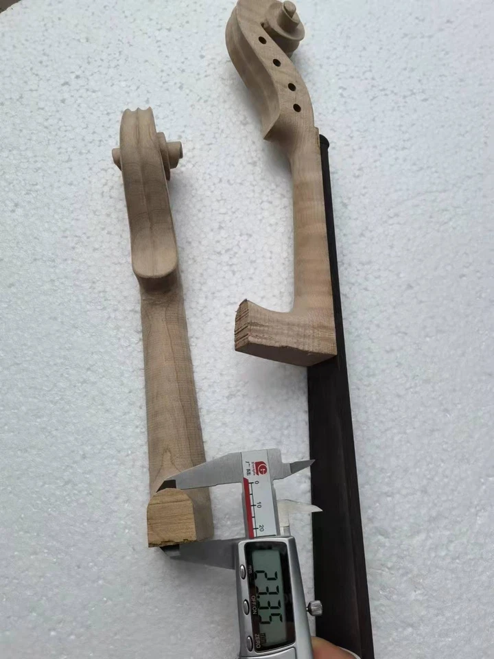 1PCS Violin Neck Violin Fingerboard Flame Maple Violin Head for Replacement - Image 2 of 4
