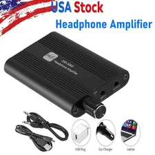 HIFI Headphone Amplifier Portable Earphone AMP 3.5mm w/ Audio USB Cable 16-300Ω