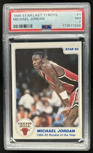 1985-86 Star LAST 11 R.O.Y Michael Jordan #1 Bulls PSA 7