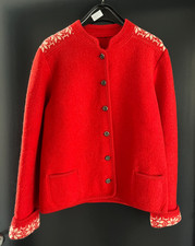 Damen Trachten Janker/Jacke Rot, Weiß gemustert ca. Gr. 42
