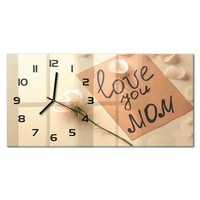 Glas-Wanduhr Glasuhr Aus GehäRtetem Glas Muttertag Schwarze Zeiger 60X30 Cm