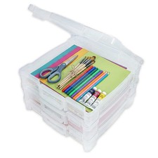 ArtBin 6913ZZ 12" x 12" Portable Art Craft Organizer with Handle 3Pack, 3 P...