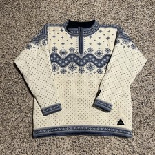 Dale Of Norway Sweater Polarwind Mens Small Wool 1/4 Zip Nordic Snowflake Warm