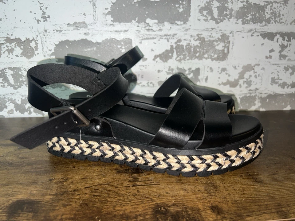 ¡NUEVO CON ETIQUETAS! Zapatos de cuña MIA Lydia talla 9,5 negros - hermosos viajes de vacaciones Foto 3 de 4