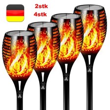 96 LEDs Solar Fackelleuchte Flammen-Effekt IP65 Wasserdicht für Garten Terrasse