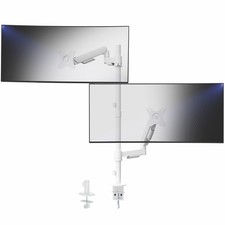 VIVO White Extra Tall Dual 17" to 32" Monitor Pneumatic Sit-Stand Desk Mount