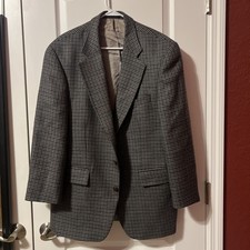 Chaps Ralph Lauren Vintage Men s Houndstooth Wool Blazer Sports Coat 42R
