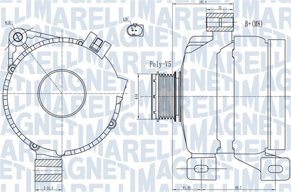 Magneti Marelli Lichtmaschine Generator Lima 063731968010 14V FüR Ford MAX WA6 2-image