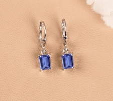 Natural Tanzanite Drop Earring 925 Sterling Silver Earring Gifts For Her