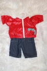 Vintage Cabbage Patch Kids Coleco Red Windbreaker Outfit Set ~16 in + Hanger