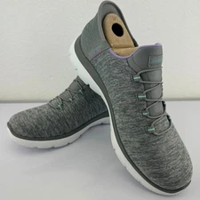 Skechers Women SLIP INS SUMMITS DAZZLING HAZE WIDE 149937W Gray mesh. Size 8.5