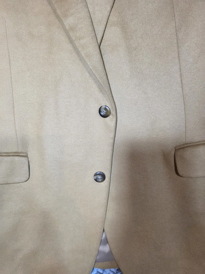 Jos A Bank 46R 100% Cashmere Suit Brown Jacket Sport Coat Men Vtg 2 Button- NICE - Image 2 of 4