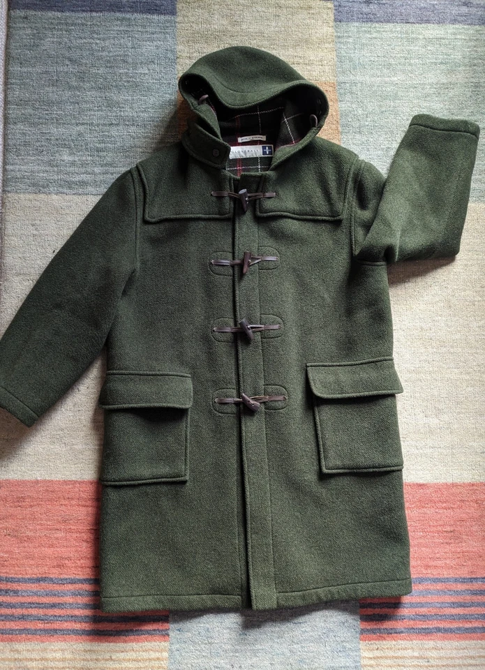 Men's Vintage English Designer GLOVERALL Orignal UK 46, XL-XXL Duffle Coat Green - Image 2 of 4