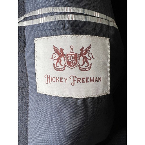 Hickey Freeman 42R Textured Wool LINDSEY 2 Button Blazer Jacket Pinstripe Blue - Picture 8 of 9