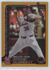 2025 Topps Update Rookie Debut Gold Rainbow Foil 39/50 Michael McGreevy 0h4v