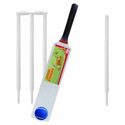 Wooden Cricket Bat Set With Ball /& 4 Stumps /& Bail Size 3 Garden Games Outdoor