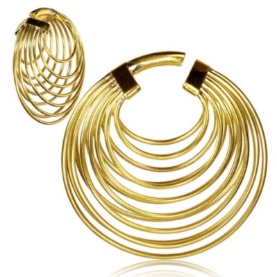 Silver-Tone Brass BYB Plugs Pair of Tribal Hearts Design Spiral Ear Tapers