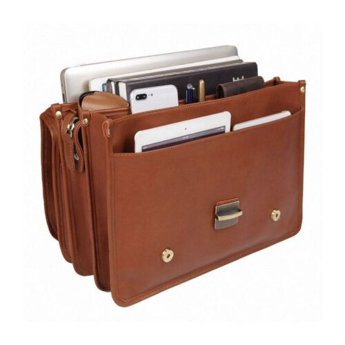 Handmade Full Grain Men's Leather Briefcase - Picture 3 of 6