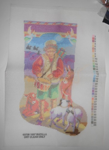 Bucilla Needlepoint LITTLE DRUMMER BOY Stocking Kit, Partially Stitched - Picture 4 of 4
