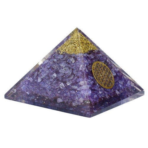 Pirámide de amatista flor de la vida orgonita reiki alivio curativo meditación yoga - Imagen 2 de 5