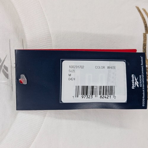Reebok Mens Medal State of Mind T-Shirt Short Sleeve Patriotic White Gold Medium - Picture 5 of 5