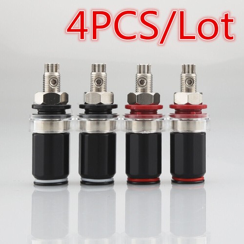 4x Rhodium Plated HiFi Aduio Binding Post Socket Amplifier Speaker Terminations