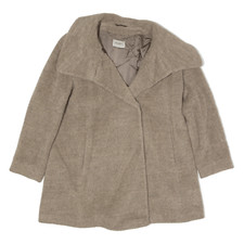 Cinzia Rocca Icons Womens Overcoat Coat Beige Wool Uk 12
