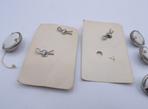 7 Botones Blancos Cuero Enmarcado Plata Metal De Colección 2 Tallas 3/4"" + 1"" - Imagen 2 de 3