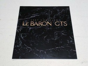 1987 CHRYSLER LEBARON GTS SALES BROCHURE CATALOG IN EXCELLENT CONDITION