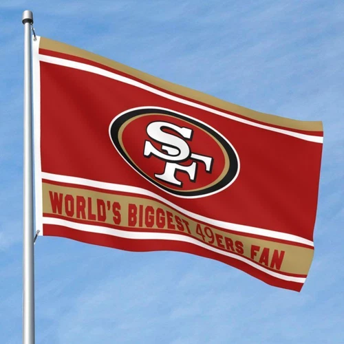World's Biggest San Francisco 49ers Fan Club Flag Banner Decorative Flags | Home Docor | Outdoor Flag | American Football Gift
