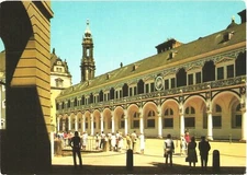 Dresden Germany Stallhof Stable Yard Bustling Crowd Postcard