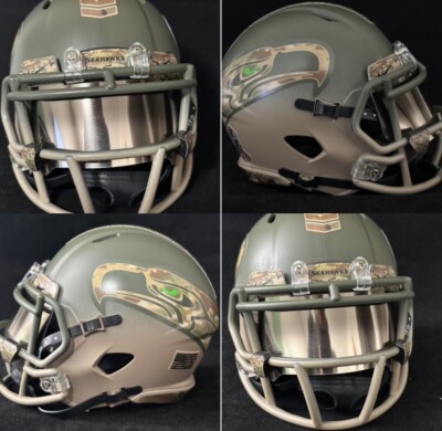 Seattle Seahawks Salute to Service Mini Helmet Two Tone Olive/Khaki    