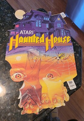 Vintage 1982 Die Cut Double Sided Atari Haunted House Poster 21'' x 12.5'' READ
