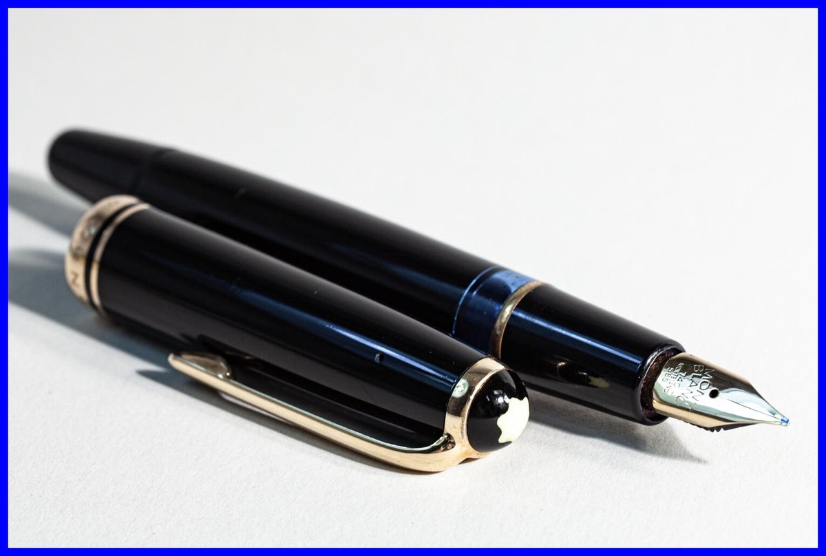 1955 MONTBLANC 256 Kolbenfüller in Schwarz & Gold mit BREITER in