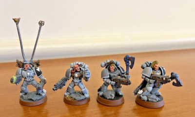 40k - 4 Wolf Guard - Space Wolves - Space Marines, well painted (E6)