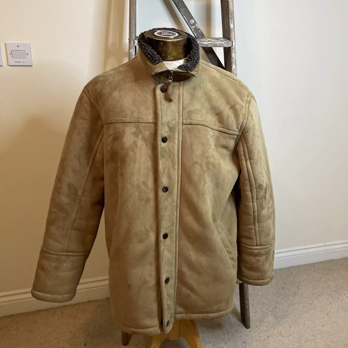 EWM Ladies Faux Suede Jacket Teddy Fleece Lined Large Edinburgh