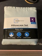 Mainstays 300 Thread Count Pillowcase Set King Size Blue New