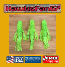 25 CHARTREUSE PEPPER FLECK 4" CHOMPERS STYLE CRAWTUBE NO GARLIC SCENT CREATURE