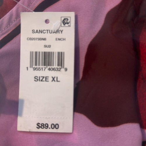 Sanctuary Women's Pink Short Sleeve Button Front Blouse Cropped Top Size XL - Picture 7 of 8
