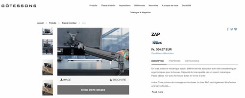 Götessons ZAP Monitor arm 360° 1.5-7 kg black desktop / office PC support mount - Photo 13/13