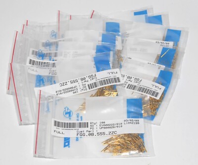 (100) NEW Genuine LEMO FGG.0B.555.ZZC Male Contacts for Series 0B Connectors.