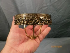 NOS Brass Plated 4" Student Shade Holder Lamp Ring Decorative Filigree Banding 