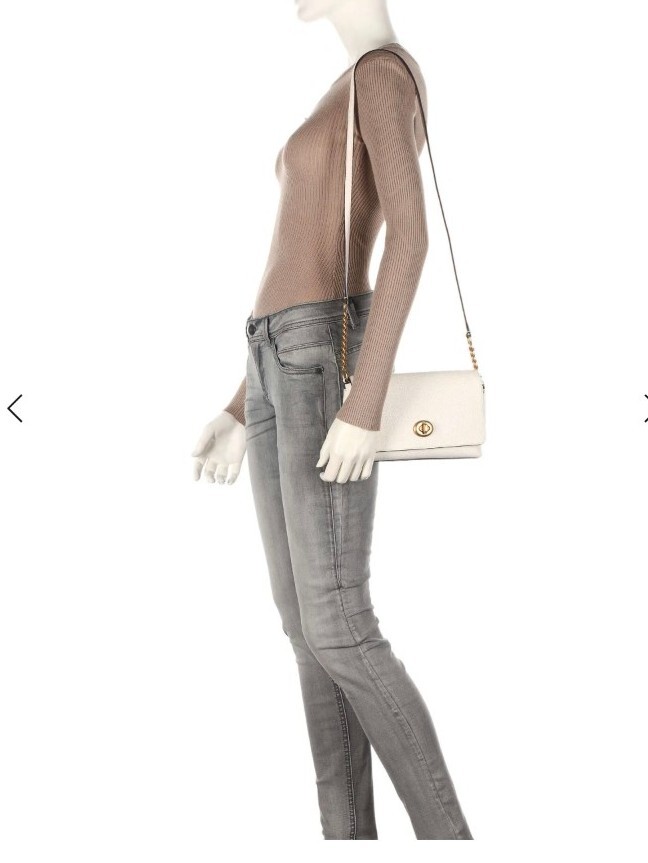 Coach Crosstown Turnlock Leather Cross Body Bag Cream Chalk From