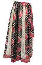 70's Vintage Maxi Skirt Chessa Davis One Size Pink Floral Lace Gothic Cottage OS