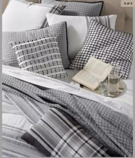 Hotel Collection EURO Pillowsham MATELASSE Grey Cotton Linen