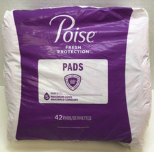 Poise Fresh Protection Pads, 5 Maximum Long, 42 Total Pads, Disheveled Packs