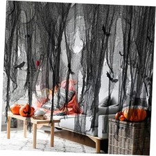 500x39 Inch Large Size Creepy Scary Spooky Cloth-Windows 500x39inch Black