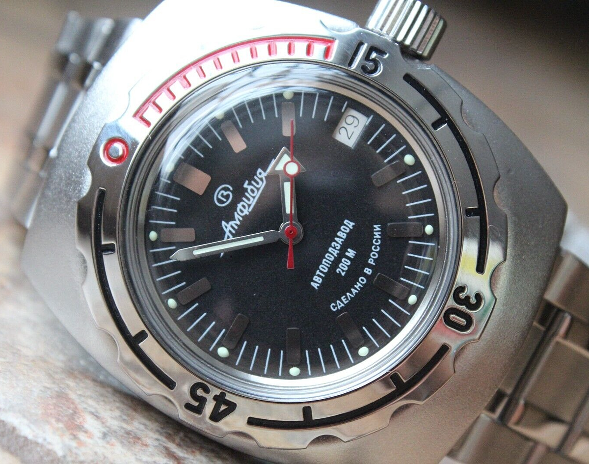 Vostok Amphibian Diver Mechanical Automatic Winding Wrist Watch