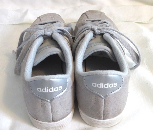 Adidas NEO Courtset Zapatillas de piel de gamuza gris y blanco Collegiate Sz 7 - Imagen 3 de 11