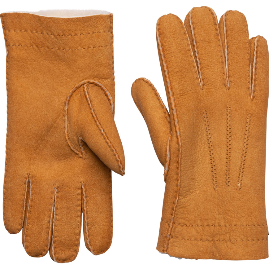 Men Winter Gloves Cloudveil Arctic Shearling Winter Gloves, Tan, Free
